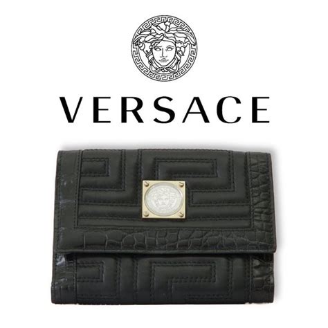 versus versace tri fold patent leather wallet|best trifold card wallet.